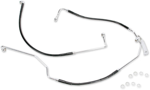 Drag Specialties Rear Brake Line Black Vinyl Coated Stainless Steel - Part #17412943 - Hogparts UK