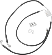Drag Specialties Brake Line Stainless Steel Black Coated Front/Upper/Lower Extended +6" - Part #17413828 - Hogparts UK