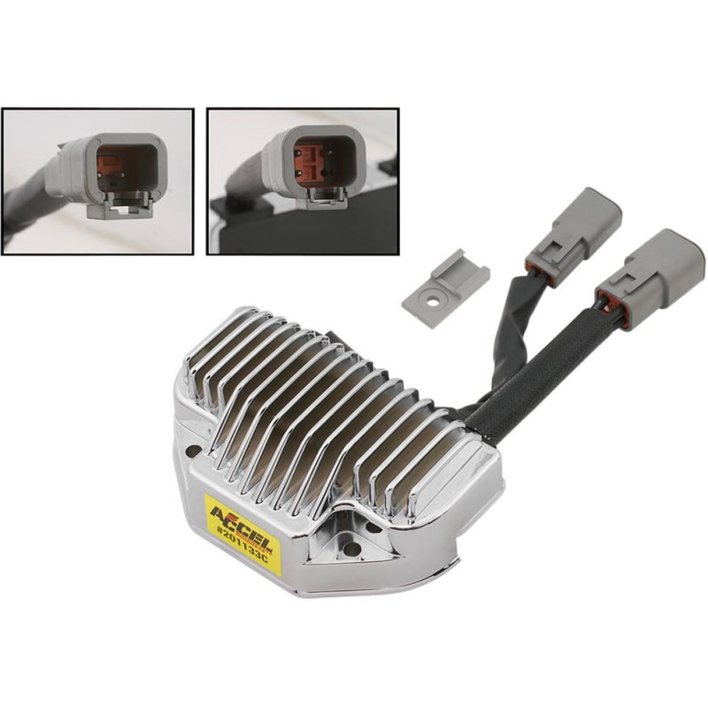 Accel Voltage Regulator Solid State 12V Chrome - Part #127246 - Hogparts UK