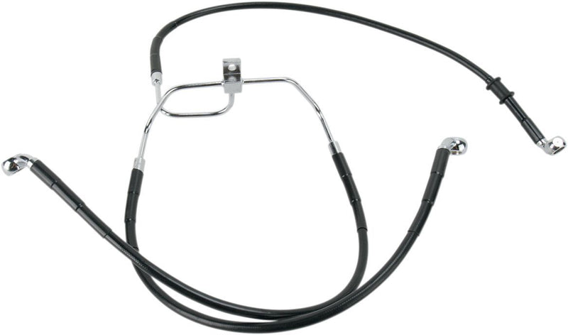 Drag Specialties Front Brake Line Black Vinyl Coated Stainless Steel Extended 4" - Part #17412908 - Hogparts UK