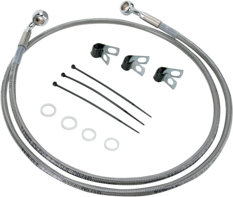 Drag Specialties Front Brake Line Stainless Steel Extended 4" - Part #17412650 - Hogparts UK