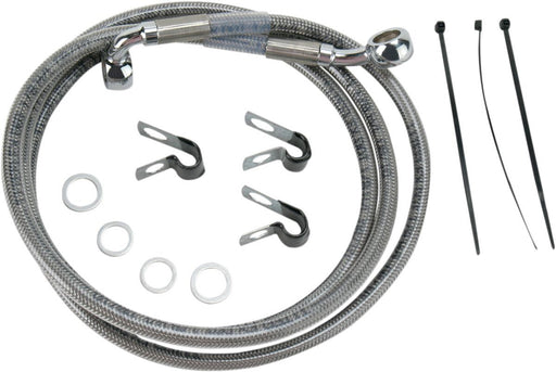 Drag Specialties Front Brake Line Stainless Steel Extended 10" - Part #17412653 - Hogparts UK