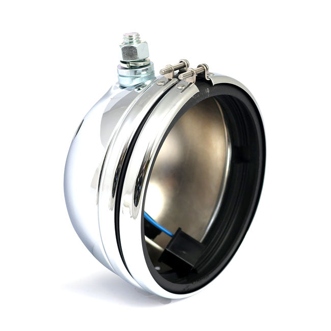 MCS OEM Style 5-3/4" FX, FXR, XL Headlamp Shell Only. Chrome – OEM 67743-75 – 1975–1989 FX; FXR; XL Sportster