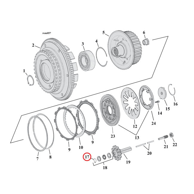 MCS Retaining Ring, Throwout Bearing – 2018–2026 M8 Softail; L1975–2017 B.t.…