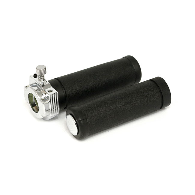MCS OEM Style Throttle Assembly with Grips, Single Cable. Chrome – OEM 56220-74 – 1974–1980 Big Twin; XL Sportster