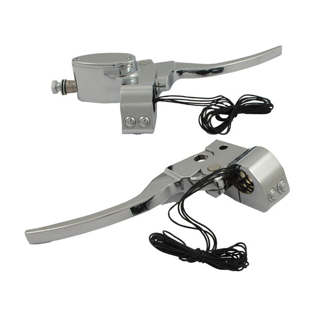 MCS Custom Handlebar Control Kit Mech. Clutch. Chrome