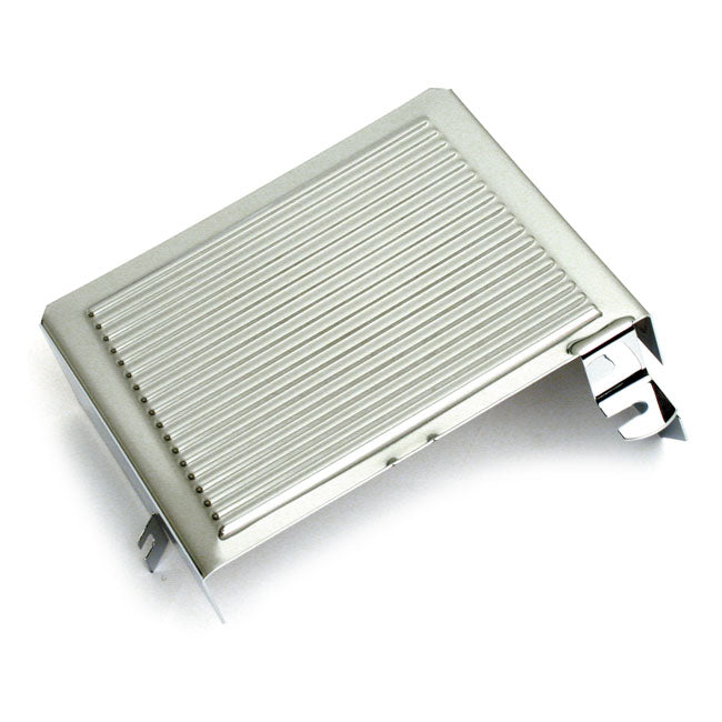 MCS Battery Side Cover. Chrome. Ribbed – 1970–1984 FL