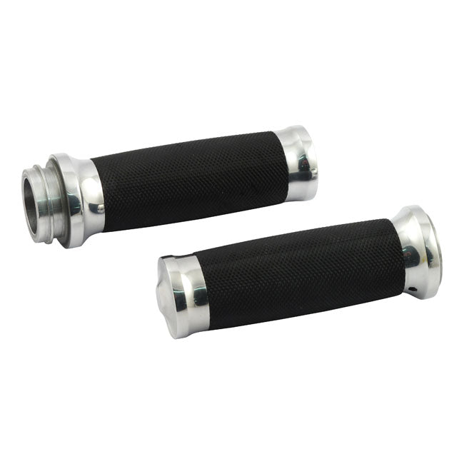 MCS Handlebar Grip Set, Caliber. Polished – 2008–2025 H-D with E-Throttle
