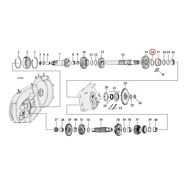 MCS Thrust Washer, Transmission Mainshaft, Right Side .070" – 1952–1956 K; KH; 57-E84 XL Sportster