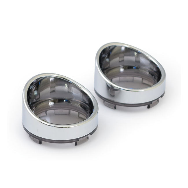 MCS Turn Signal Lens Set with Visor. Light Smoke Lens – 2000–2023 H-D with Bullet Turn Signals…