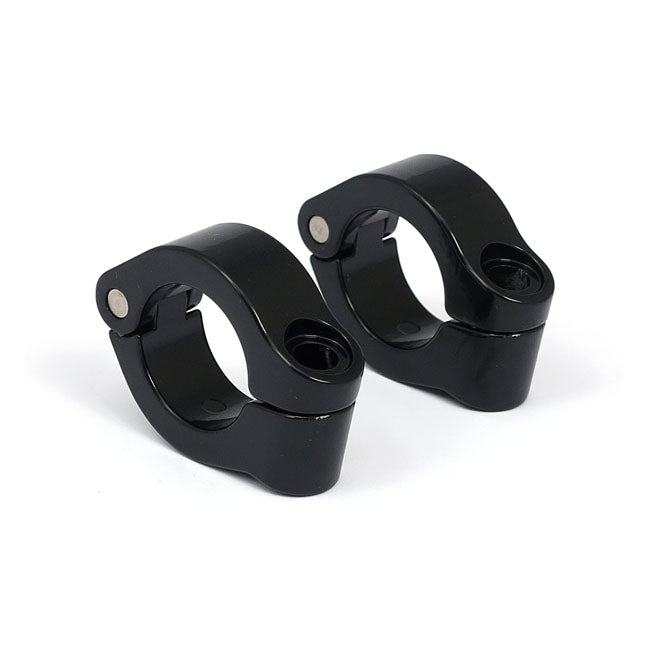 MCS Engine Guard Clamp Set, for Spotlamps. Short. Black – Universal