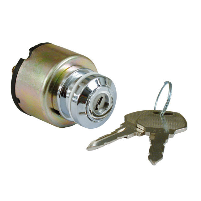 MCS FX Style Ignition Switch ''Thick'', Flat Key. Chrome – 1975–1978 XL Sportster; 1973–1977 FX