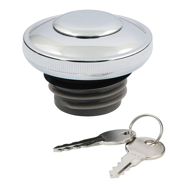 MCS Gas Cap Vented with Lock, Chrome – 1996–2018 H-D