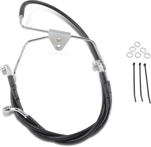 Drag Specialties Front Brake Line Black Vinyl Coated Stainless Steel - Part #17412514 - Hogparts UK