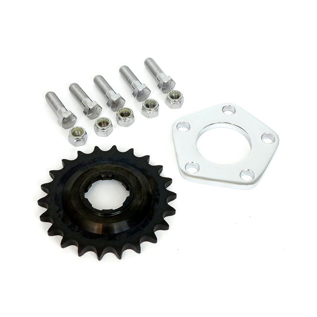 MCS 1/4inch Offset Sprocket & Spacer Kit 22t – 1936–1985 4-Speed Big Twin & Custom…