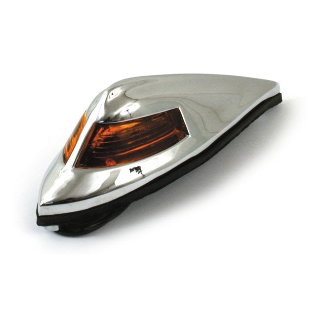 MCS Antique Style Front Fender Light. Chrome, Amber Lens – 1965–1984 FL; 86-Up FLST; Various Custom…