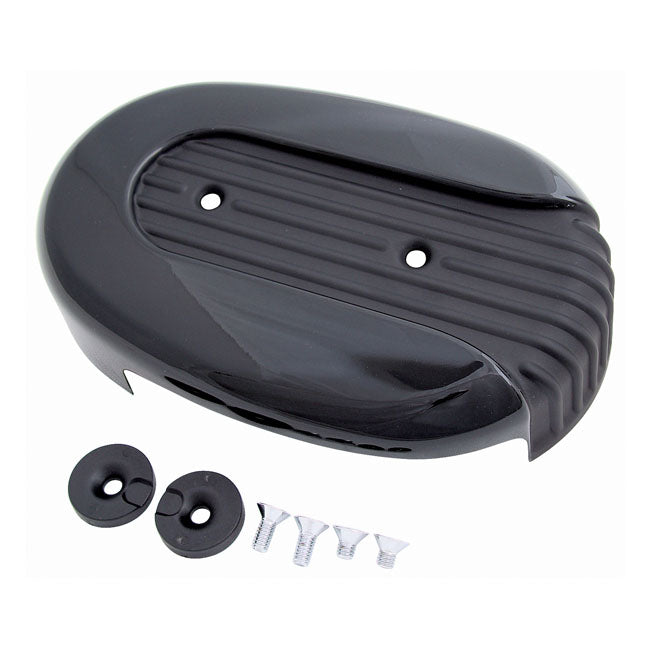 MCS XL Sportster Air Cleaner Cover. Black, Grooved – 2004–2020 XL Sportster with Stock Oval…