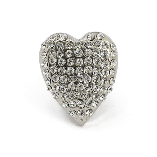 MCS Licence Plate Mount Kit Heart. Chrome/Diamonds