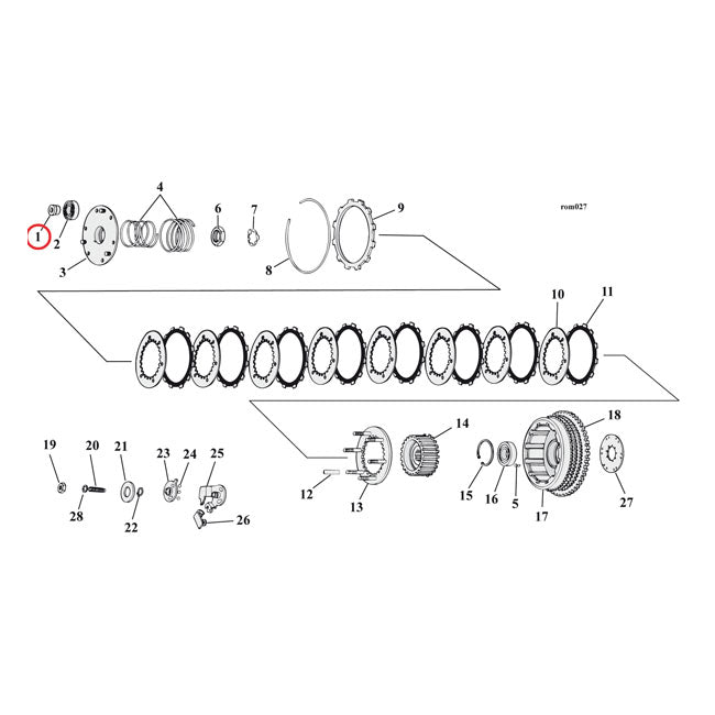 MCS Clutch Collar, Thrust Bearing – 71-E84 XL Sportster