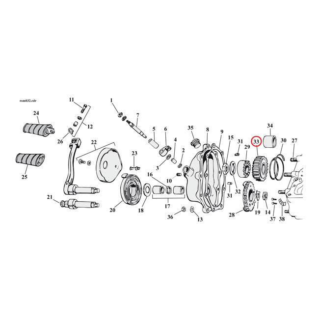 MCS Kickstart Starter Gear, 14 Tooth – L1959–1966 FL