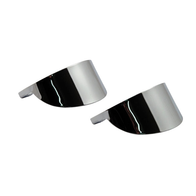 MCS Smooth Turn Signal Visor Set. Chrome – Front Flat Lens: 1988–2017 FLST…
