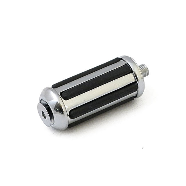 MCS Rail Shift/Brake Peg. Chrome with Rubber Inlays – Most H-D with 5/16-24 Threads