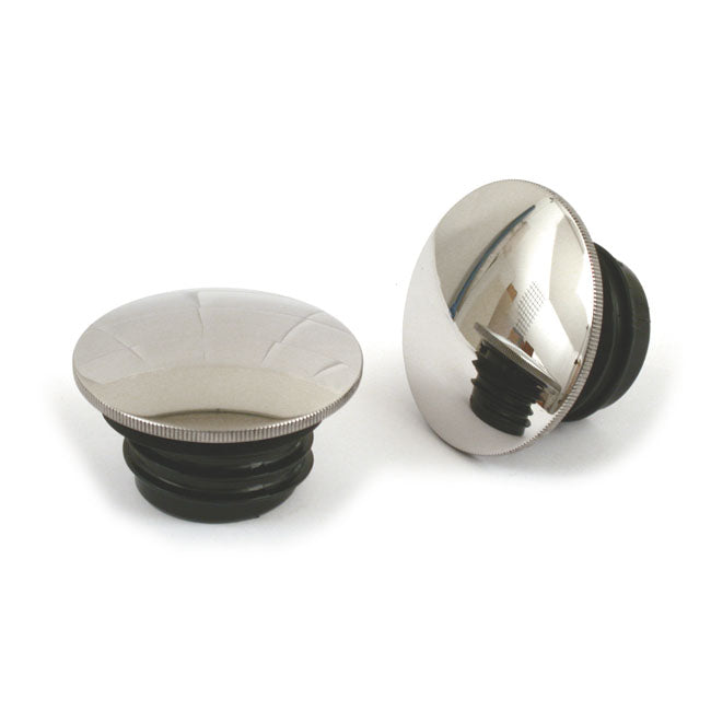 MCS Stainless Steel Gas Cap Set, Domed – 1996–1999 H-D