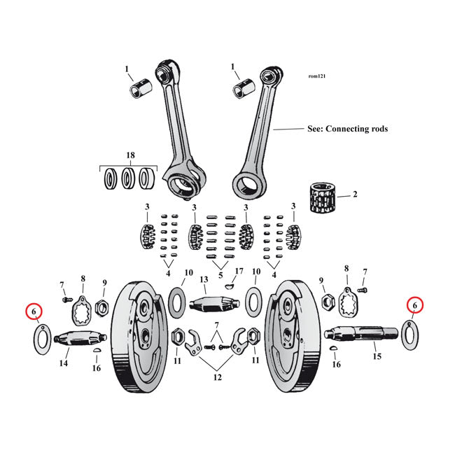 MCS Flywheel Washer Sv, .102" (Outside) – 1932–1973 45" Sv