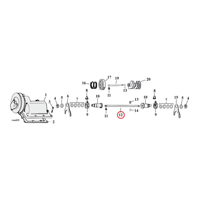 MCS Shifter Fork Shaft Kit – 1937–1986 4-Speed FL; FX (L1977–1984 Big…