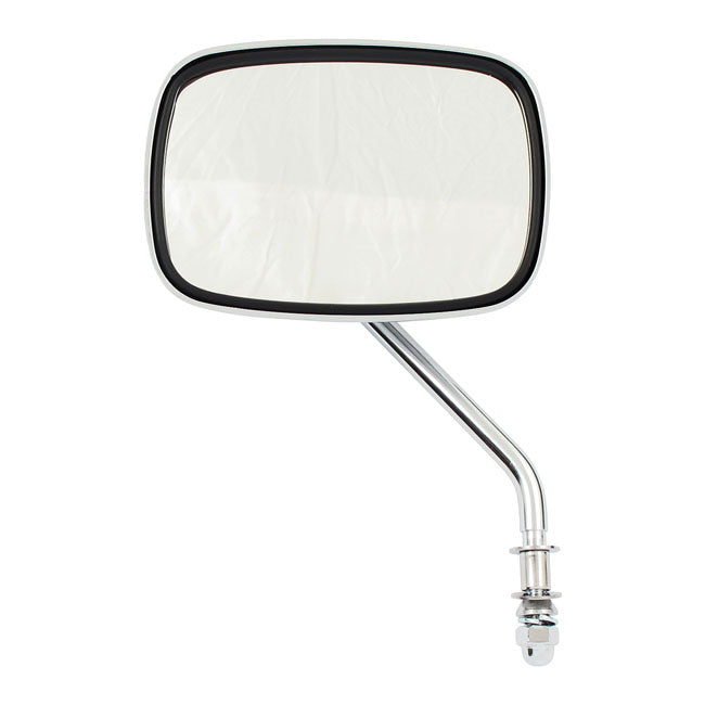 MCS Late OEM Style Mirror, Short Stem, Left Side. Chrome – 65-Up H-D