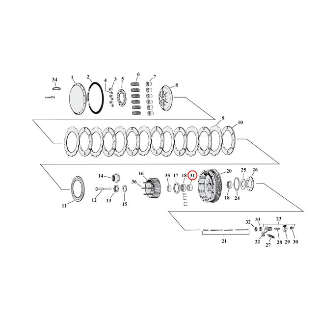 MCS Inner Race, Clutch Hub Bearing – 1967–1970 XLH; 1970 Xlch
