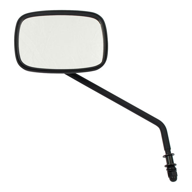 MCS Late OEM Style Mirror, Long Stem, Left Side. Black – 65-Up H-D