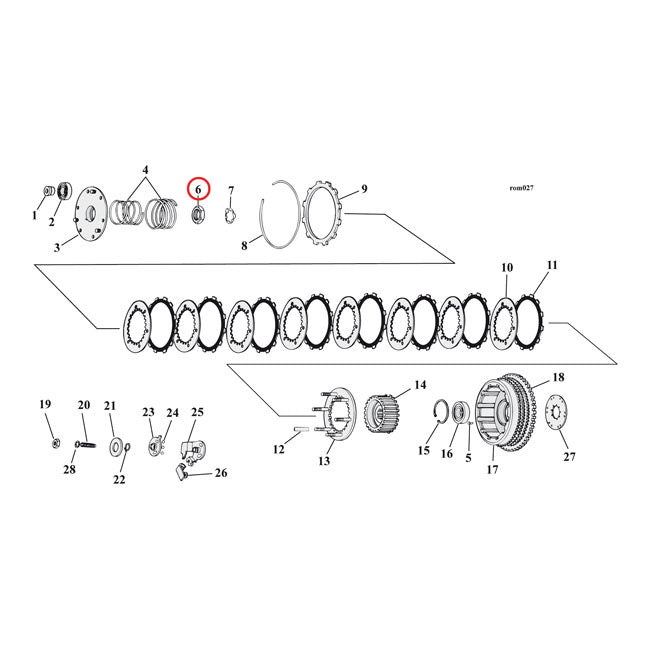 MCS Nut, Clutch Hub – 67-E84 XL Sportster