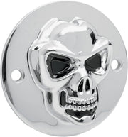 Drag Specialties 3-D Skull Point Cover Chrome 2-Hole - Part #19020185 - Hogparts UK