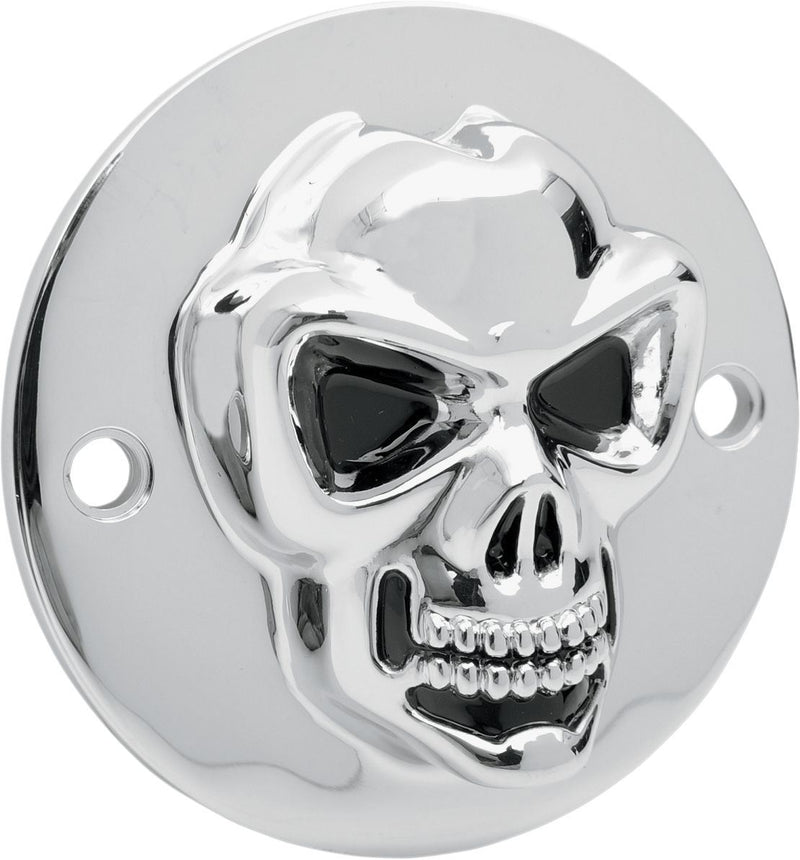 Drag Specialties 3-D Skull Point Cover Chrome 2-Hole - Part #19020185 - Hogparts UK