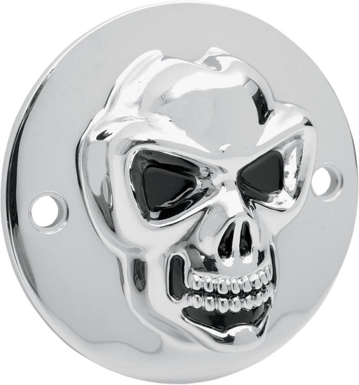 Drag Specialties 3-D Skull Point Cover Chrome 2-Hole - Part #19020185 - Hogparts UK
