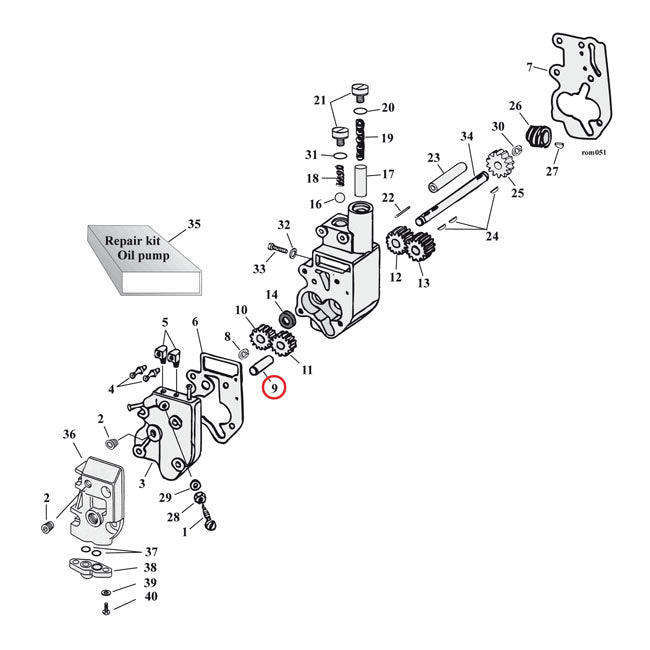 MCS Oil Pump, Idler Shaft – 1968–1999 Big Twin