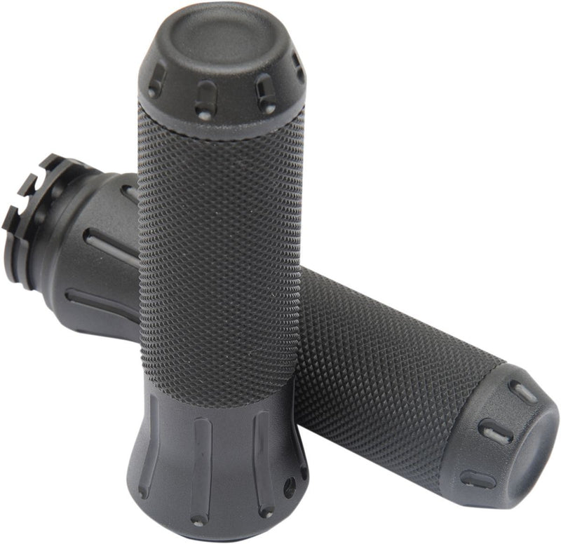 Drag Specialties Cobra Hand Grips Stealth Tone Black - Part #06301614 - Hogparts UK
