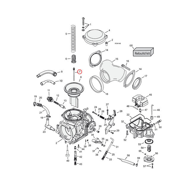 MCS Jet Needle (Mid-Range) CV Carb. N72s – 1988–2006 XL Sportster; 1990–2006 Big…