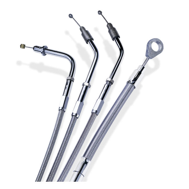 Barnett Throttle (Pull) Cable. Braided. -4" – 1996–2016 Big Twin; 2017 Dyna; 1996–2022…