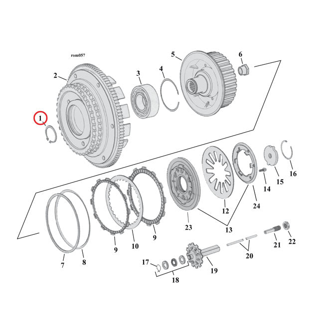 MCS Retaining Ring, Clutch Bearing – 1990–2026 Big Twin (Incl. 2013–2017 B.t.…