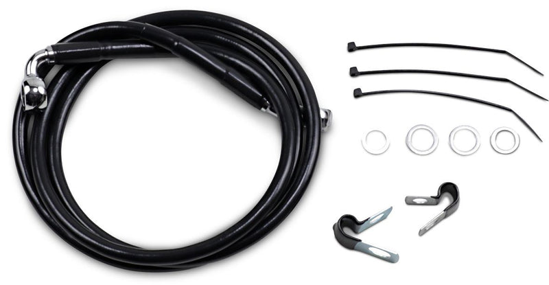 Drag Specialties Front Brake Line Black Vinyl Coated Stainless Steel Extended 10" - Part #17412561 - Hogparts UK