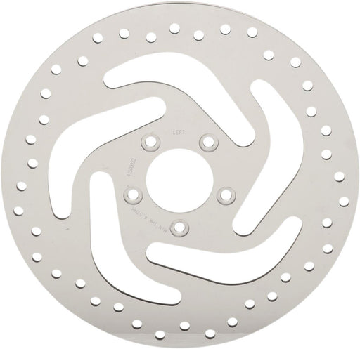 Drag Specialties Polished Stainless Steel Drilled Front Brake Rotor - Part #17103048 - Hogparts UK