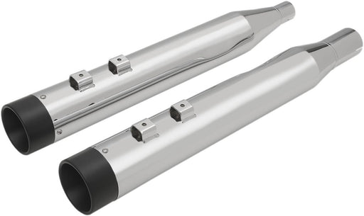 Drag Specialties Mufflers Slip-On 4" Chrome W/Black Billet End Caps - Part #18011264 - Hogparts UK
