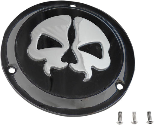 Drag Specialties Cover Derby Split Skull 3-Hole Black - Part #11070549 - Hogparts UK