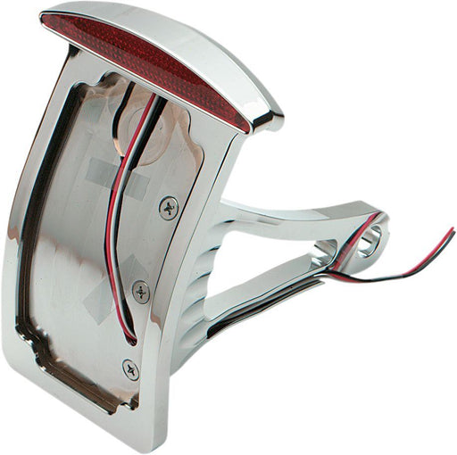 Drag Specialties Taillight Led Half-Moon W/ Curved Vertical Side-Mount License Plate - Part #20100552 - Hogparts UK