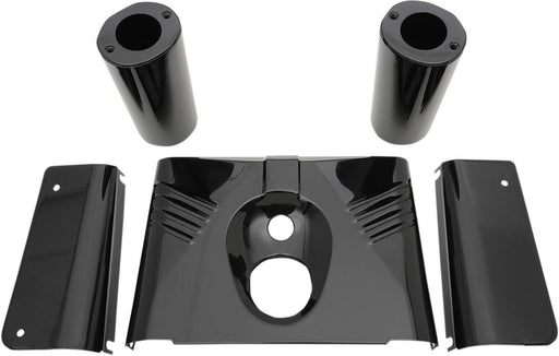 Drag Specialties Fork Tins/Slider Ribbed Covers Gloss Black - Part #04110144 - Hogparts UK