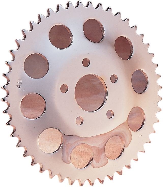 Drag Specialties Rear Chain Sprocket 530 Dished 46T Steel/Chrome - Part #12100381 - Hogparts UK