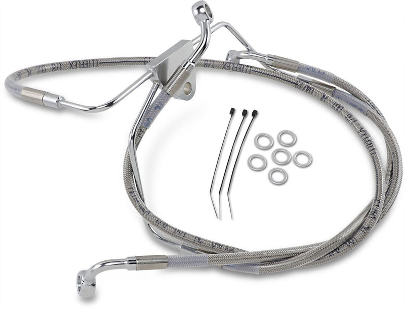 Drag Specialties Front Brake Line Stainless Steel Extended 6" - Part #17412631 - Hogparts UK