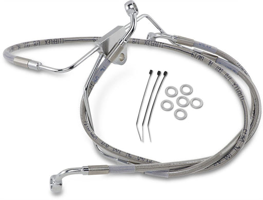 Drag Specialties Front Brake Line Stainless Steel Extended 6" - Part #17412631 - Hogparts UK
